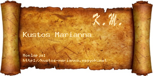 Kustos Marianna névjegykártya